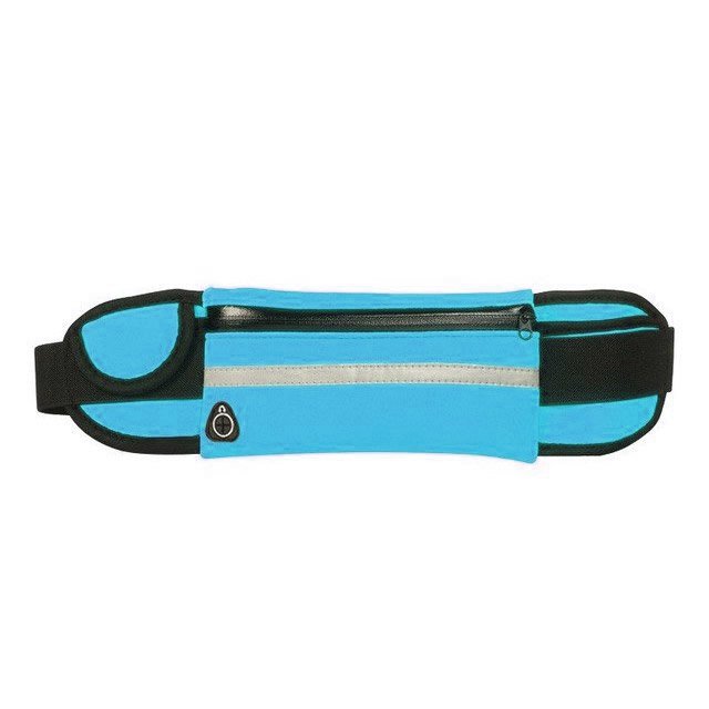 Ultimate Running Belt com porta-garrafa e saída de fone de ouvido azul