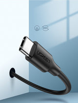 USB Ugreen - cabo USB Tipo-C 2 A 05 m preto (60115)