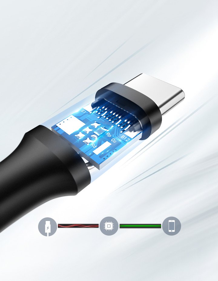 USB Ugreen - cabo USB Tipo-C 2 A 05 m preto (60115)