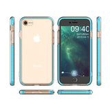 Capa protetora de gel TPU transparente com moldura colorida para iPhone SE 2020  -  iPhone 8  -  iPhone 7 preto