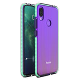 Capa protetora de gel TPU transparente com moldura colorida para Xiaomi Redmi Note 7 mint