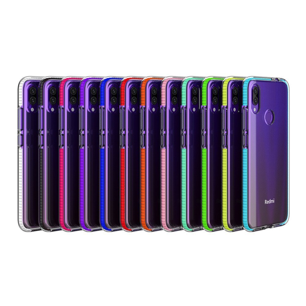 Capa protetora de gel TPU transparente com moldura colorida para Xiaomi Redmi Note 7 mint