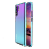 Capa protetora de gel de TPU transparente com moldura colorida para Huawei P30 Pro azul claro