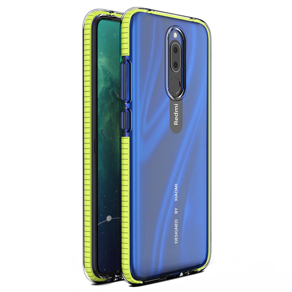 Capa protetora de gel de TPU transparente com moldura colorida para Xiaomi Redmi 8A  -  Xiaomi Redmi 8 amarelo