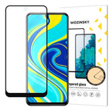 Wozinsky Vidro Temperado Cola Completa Super Resistente Protetor de Tela Totalmente Coberto com Moldura Amigável para Xiaomi Redmi Note 9 Pro  -  Redmi Note 9S  -  Poco X3 Pro preto