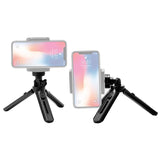 Mini tripé com suporte de telefone para câmera selfie stick suporte GoPro preto