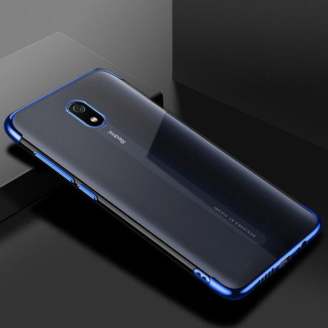 Transparente estojo de gel TPU moldura de galvanoplastia para Xiaomi Redmi 8A azul