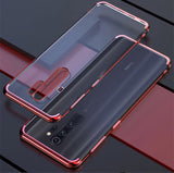 Transparente estojo de gel TPU capa de estrutura de galvanoplastia para Xiaomi Redmi Note 8 Pro preto