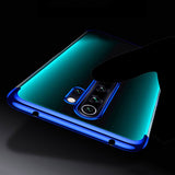 Transparente estojo de gel TPU capa de estrutura de galvanoplastia para Xiaomi Redmi Note 8 Pro preto