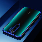 Transparente estojo de gel TPU moldura de galvanoplastia para Xiaomi Redmi Note 8 Pro azul