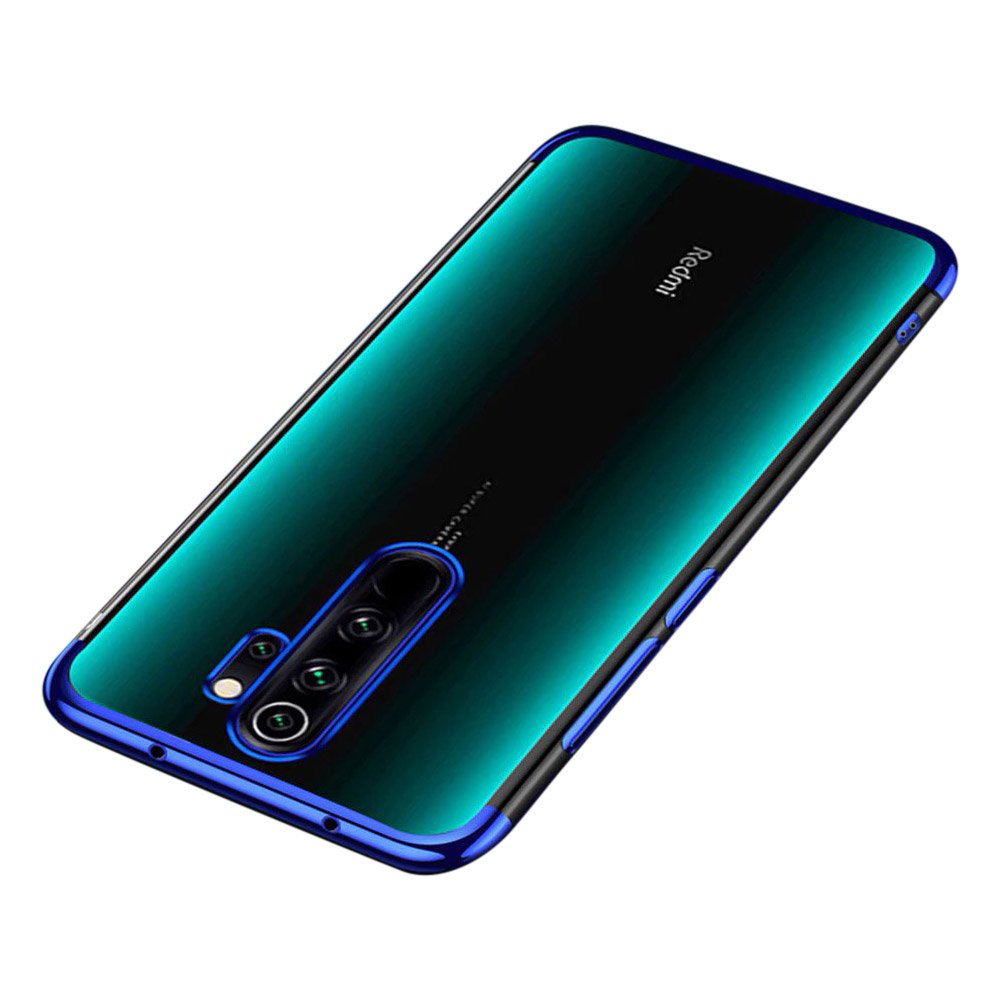 Transparente estojo de gel TPU moldura de galvanoplastia para Xiaomi Redmi Note 8 Pro azul