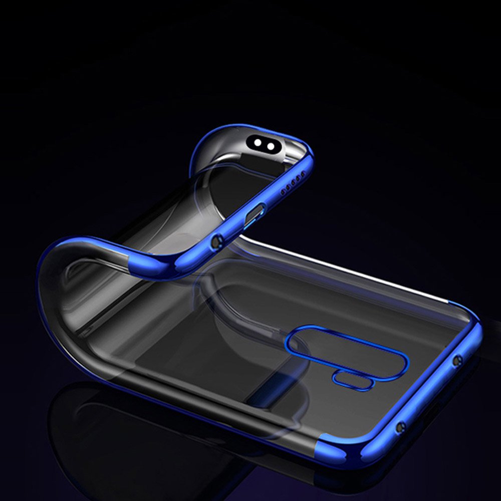 Transparente estojo de gel TPU moldura de galvanoplastia para Xiaomi Redmi Note 8 Pro azul