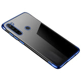 Transparente estojo de gel TPU moldura de galvanoplastia para Xiaomi Redmi Note 8T azul