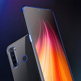 Transparente estojo de gel TPU moldura de galvanoplastia para Xiaomi Redmi Note 8T azul