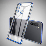 Transparente estojo de gel TPU moldura de galvanoplastia para Xiaomi Redmi Note 8T azul