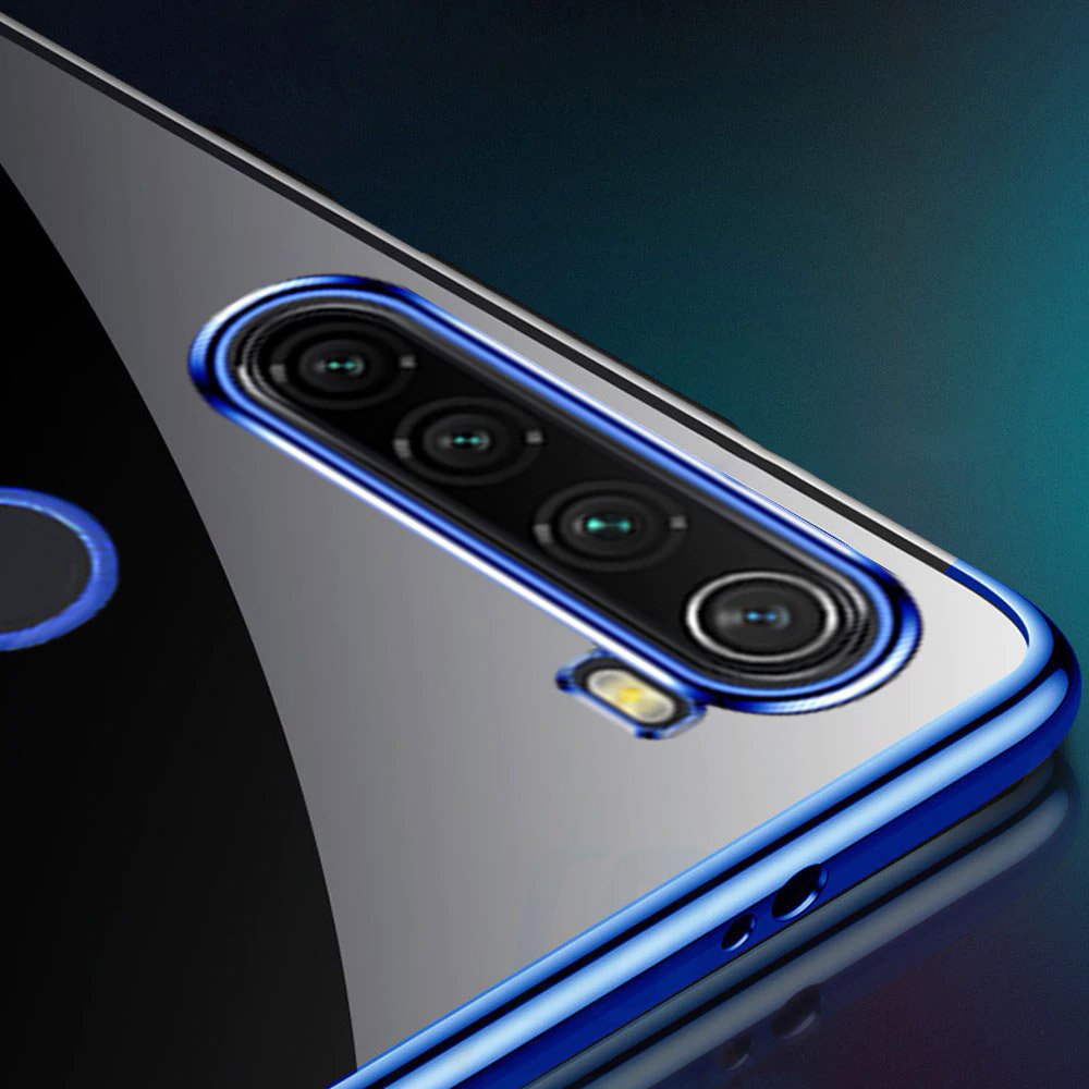 Transparente estojo de gel TPU moldura de galvanoplastia para Xiaomi Redmi Note 8T azul