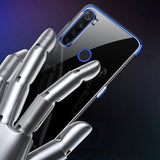 Transparente estojo de gel TPU moldura de galvanoplastia para Xiaomi Redmi Note 8T azul