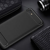 Capa carbono Capa flexível TPU para LG Q6 preta