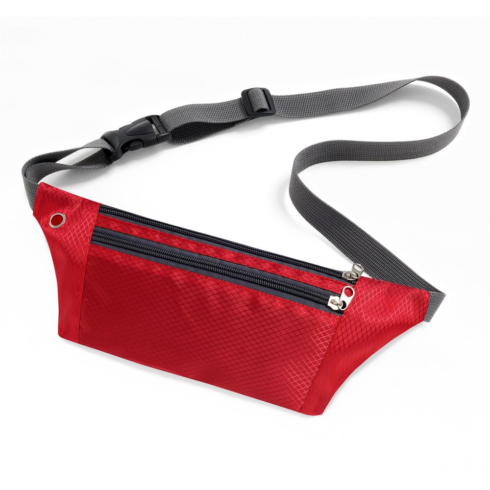 Ultimate Running Belt com saída para fone de ouvido vermelho