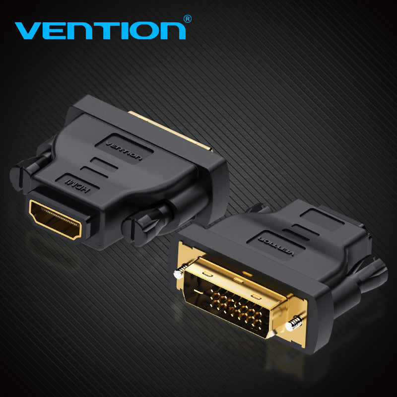 Adaptador VENTION Conversor DVI Macho para HDMI Fêmea - Preto