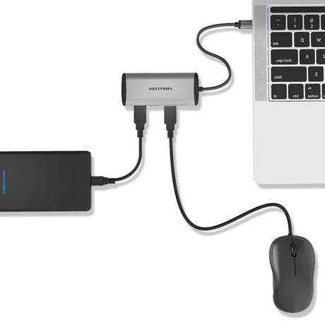 VENTION HUB USB-C 5 EM 1 (3X USB 3.0/Gigabit Ethernet/PD Hub)