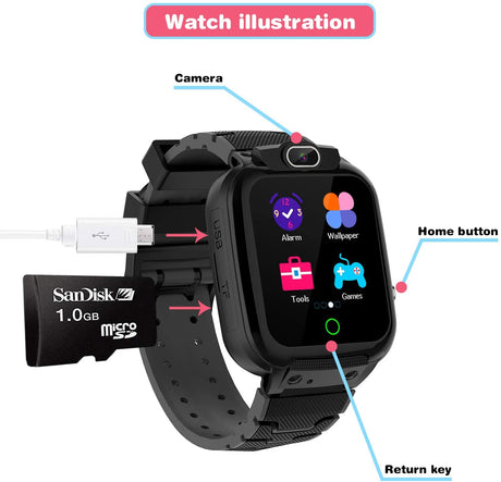 Smartwatch Kids Multimídia e Jogos - Preto X21