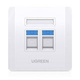 Tomada dupla Ugreen para Internet LAN telefone RJ45  -  RJ11 branco (80182 NW144)