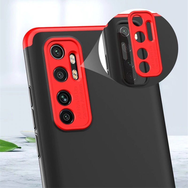 Capa de proteção frontal e traseira GKK 360 Capa de corpo inteiro Xiaomi Mi Note 10 Lite preto