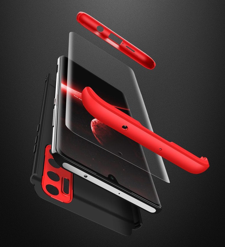 Capa de proteção frontal e traseira GKK 360 Capa de corpo inteiro Xiaomi Mi Note 10 Lite preto