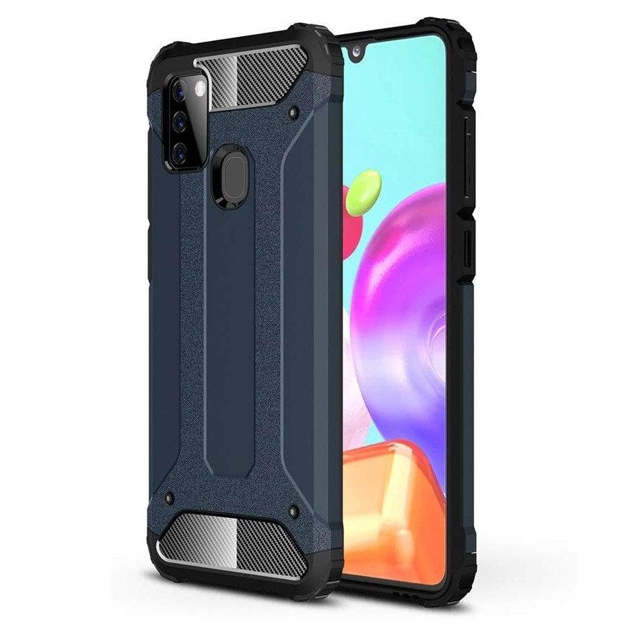 Capa Hybrid Armor Capa resistente e resistente para Samsung Galaxy A21S azul