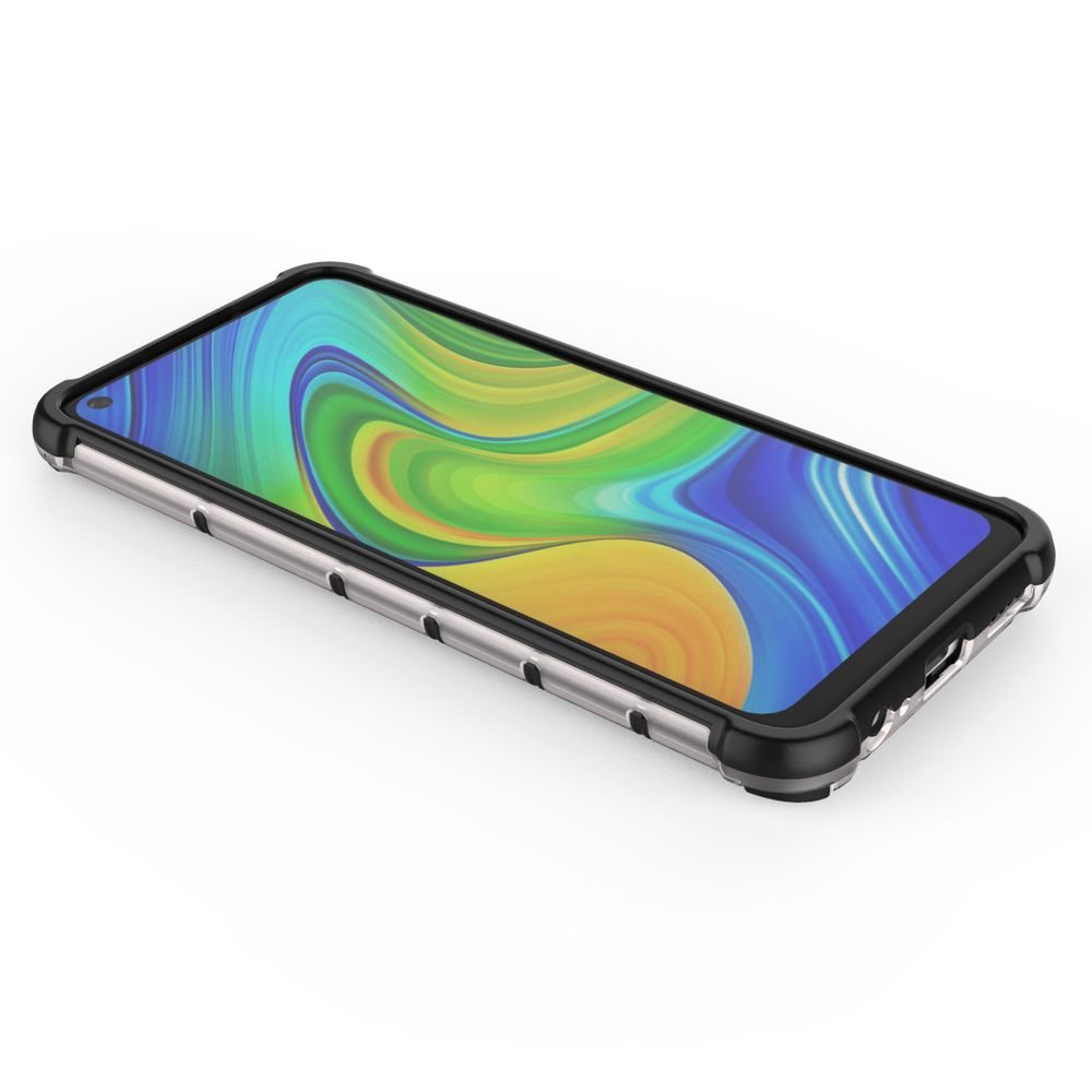 Capa de armadura de caixa de favo de mel com pára-choque de TPU para Xiaomi Redmi 10X 4G  -  Xiaomi Redmi Note 9 transparente