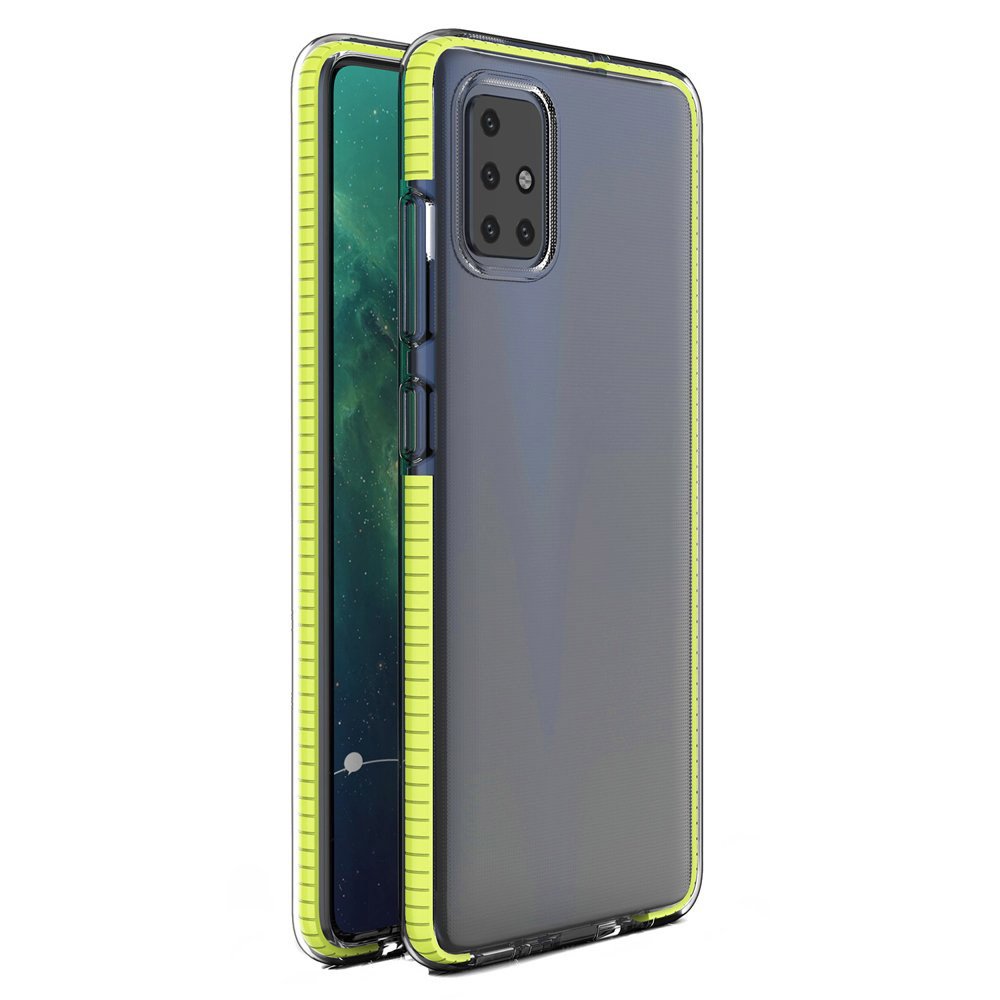 Capa protetora de gel de TPU transparente com moldura colorida para Xiaomi Redmi Note 9 Pro  -  Redmi Note 9S amarelo