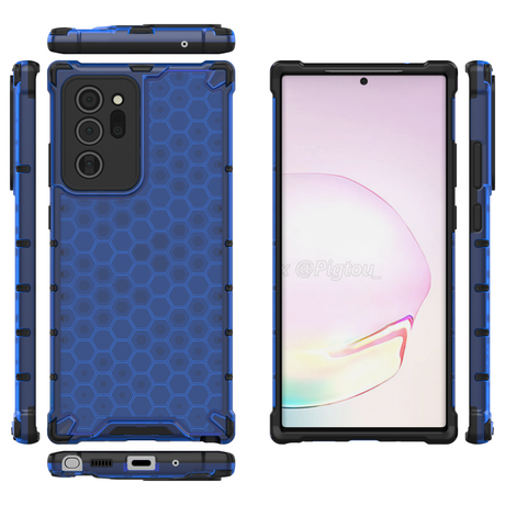 Capa de armadura de favo de mel com proteção de TPU para Samsung Galaxy Note 20 Ultra azul