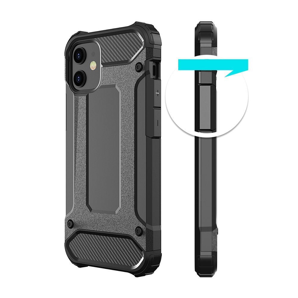 Capa Hybrid Armor Capa resistente e resistente para iPhone 12 Pro  -  iPhone 12 preto