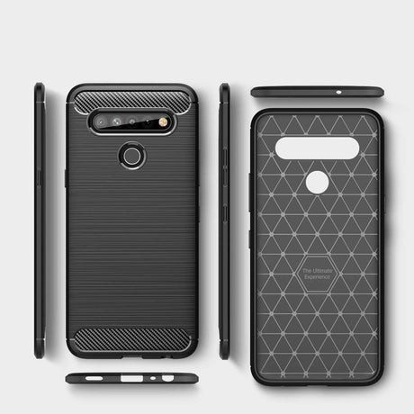 Capa carbono Capa flexível de TPU para LG K41S preta