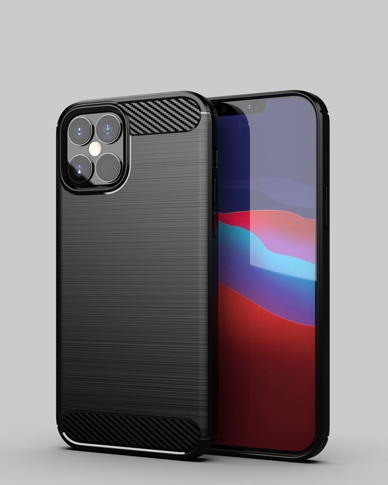 Capa carbono Capa flexível de TPU para iPhone 12 mini preto