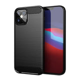 Capa carbono Capa flexível de TPU para iPhone 12 Pro Max preto