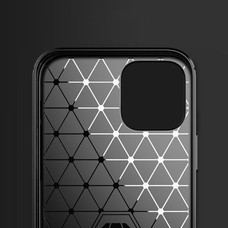 Capa carbono Capa flexível de TPU para iPhone 12 Pro Max preto