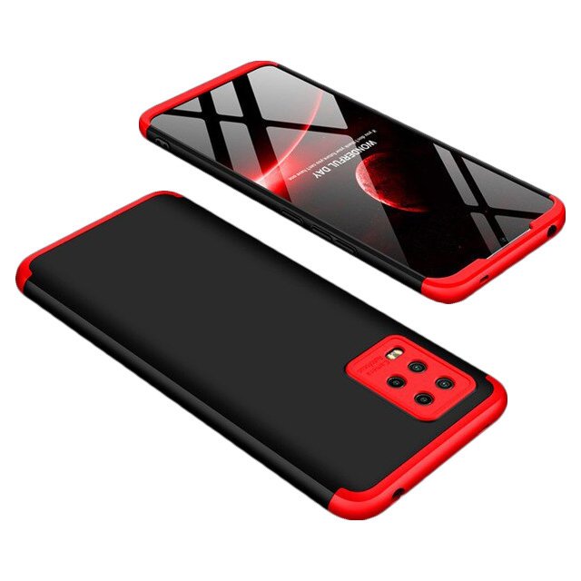 GKK 360 Capa de proteção frontal e traseira capa completa Xiaomi Mi 10 Lite preto-vermelho