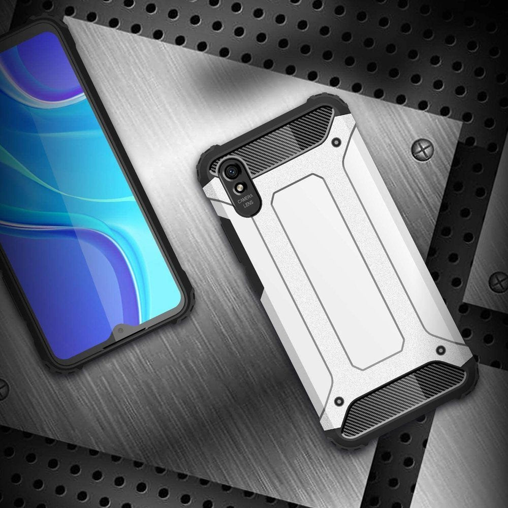 Capa de armadura híbrida resistente e resistente para Xiaomi Redmi 9A azul