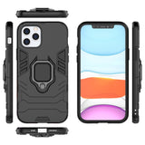 Ring Armor Case Kickstand Capa resistente e resistente para iPhone 12 Pro  -  iPhone 12 preto