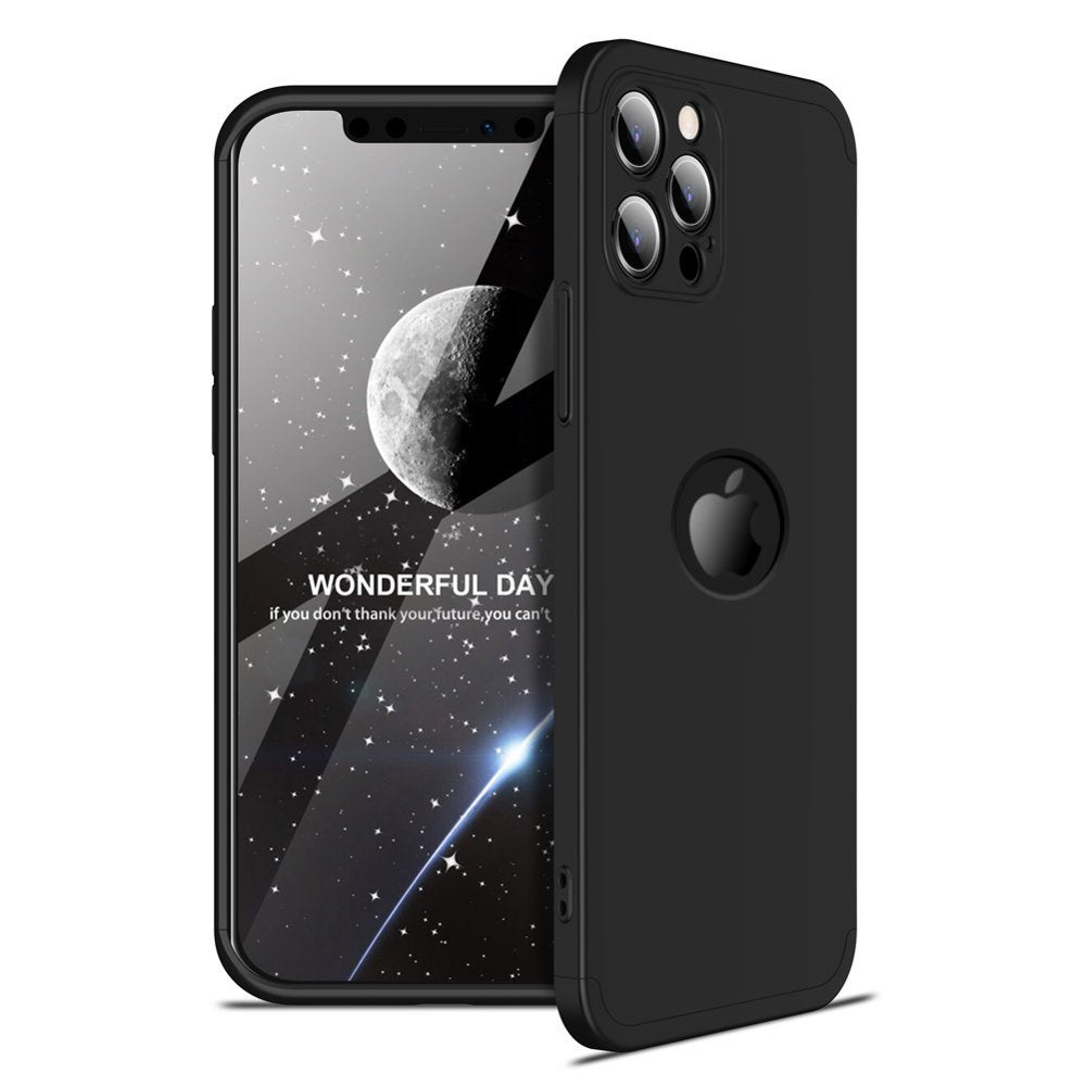 Capa de proteção GKK 360 frontal e traseira Capa de corpo inteiro para iPhone 12 Pro Max preto