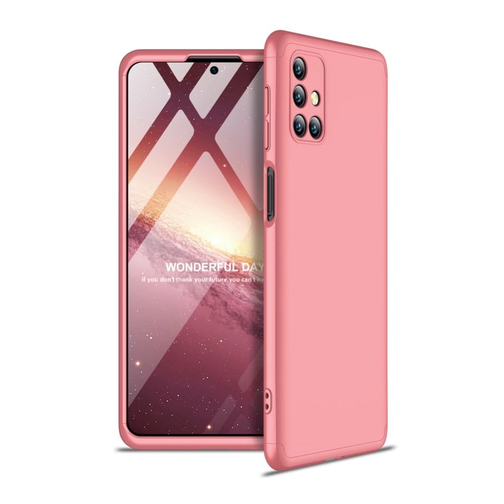 Capa de proteção GKK 360 frontal e traseira capa completa para Samsung Galaxy M31s rosa