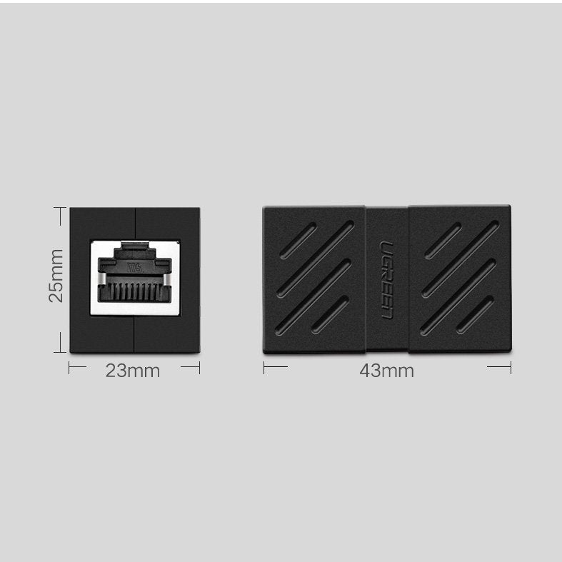 Conector de cabo de rede Ugreen Ethernet RJ45 10 Gbps preto (NW114 20390)