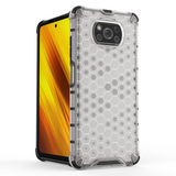 Capa de armadura de favo de mel com pára-choque de TPU para Xiaomi Poco X3 NFC  -  Poco X3 Pro transparente