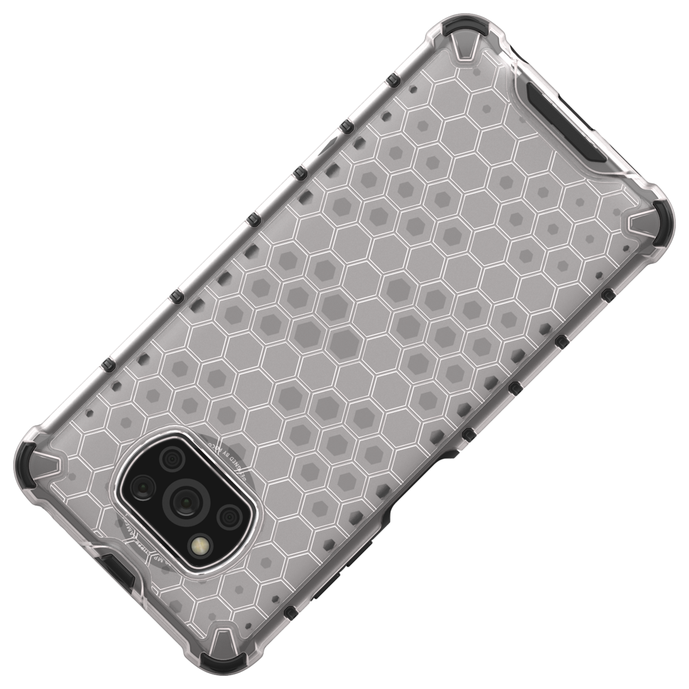 Capa de armadura de favo de mel com pára-choque de TPU para Xiaomi Poco X3 NFC  -  Poco X3 Pro transparente