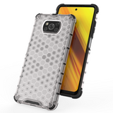 Capa de armadura de favo de mel com pára-choque de TPU para Xiaomi Poco X3 NFC  -  Poco X3 Pro transparente