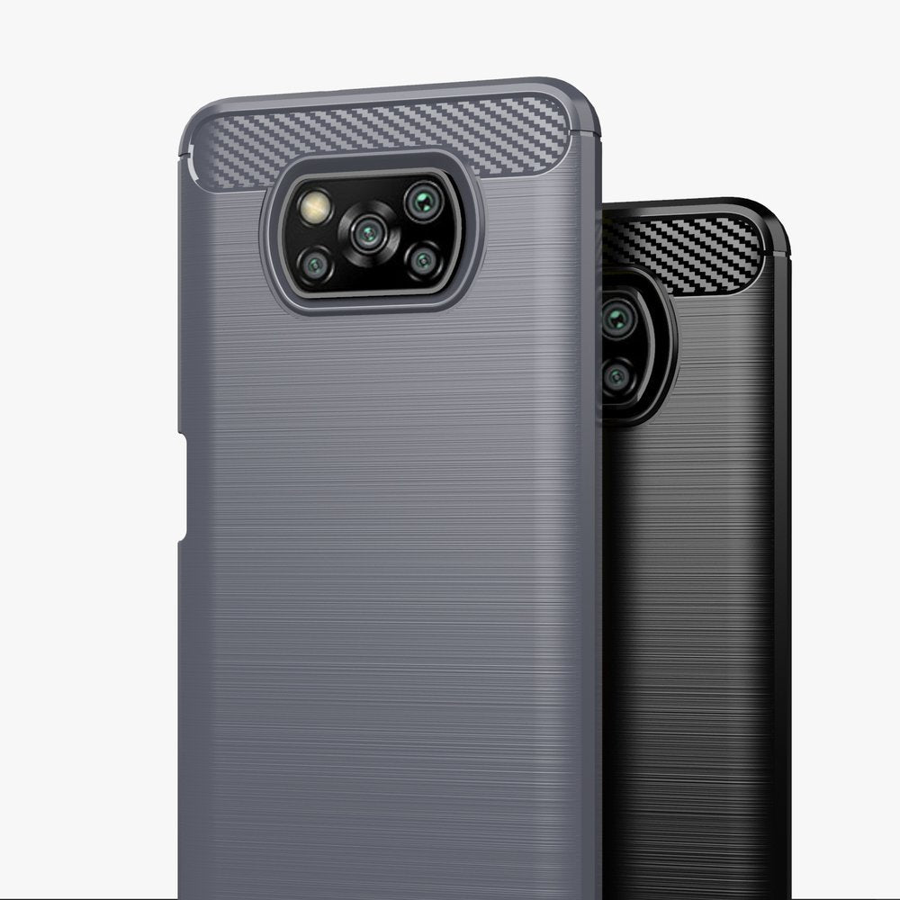 Capa carbono Capa flexível de TPU para Xiaomi Poco X3 NFC  -  Poco X3 Pro preto