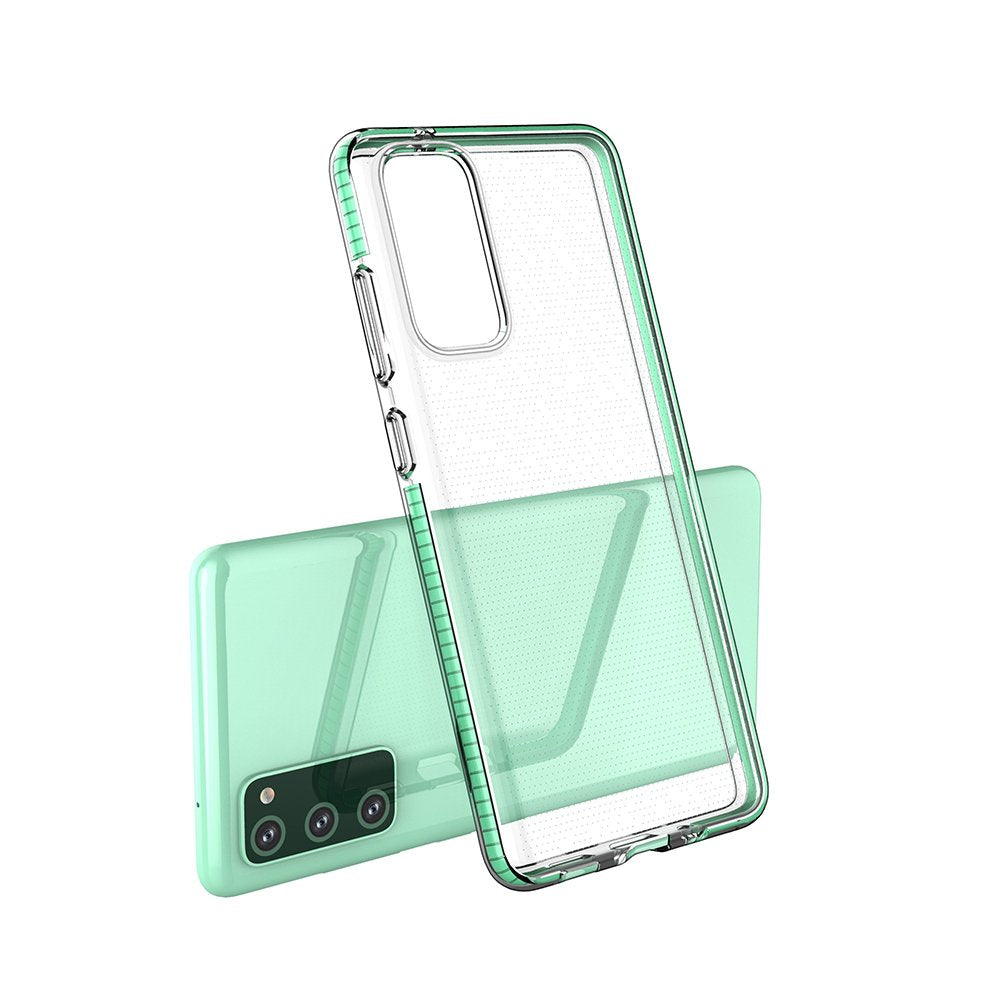 Capa protetora de gel TPU transparente com moldura colorida para Samsung Galaxy S20 FE 5G preto