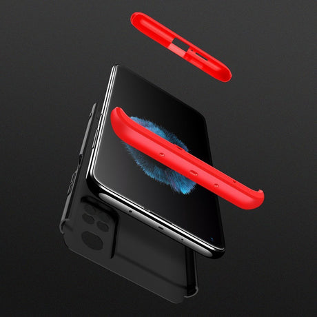 GKK 360 Capa de proteção frontal e traseira capa de corpo inteiro Xiaomi Mi 10T Pro  -  Xiaomi Mi 10T preto-vermelho